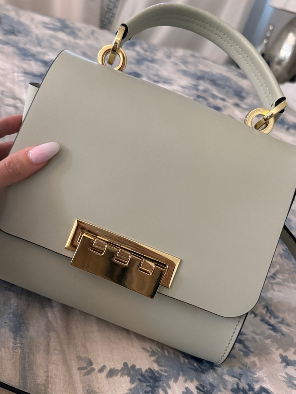 ZAC Zac Posen sage Green Top-Handle Satchel with Gold Hardware